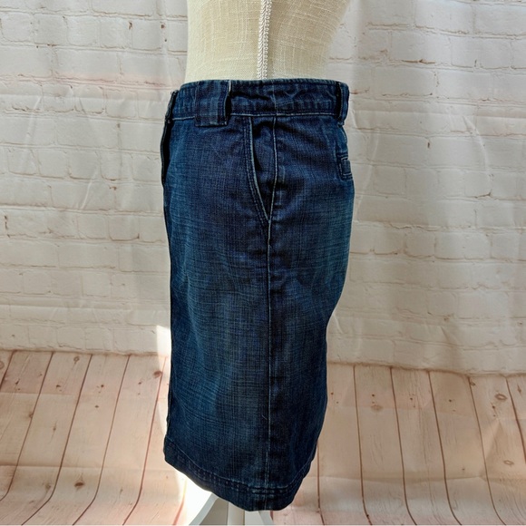 J. Crew Jean Skirt Denim Dark Wash Blue Pockets XS 0 - Picture 4 of 9